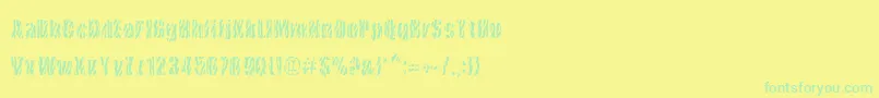 CowsInTheU.S.-fontti – vihreät fontit keltaisella taustalla