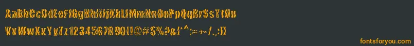 フォントCowsInTheU.S. – 黒い背景にオレンジの文字