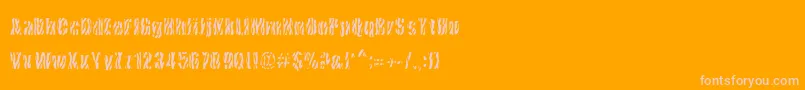 Шрифт CowsInTheU.S. – розовые шрифты на оранжевом фоне