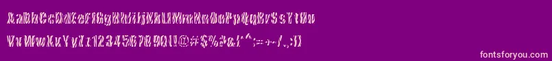 CowsInTheU.S.-fontti – vaaleanpunaiset fontit violetilla taustalla
