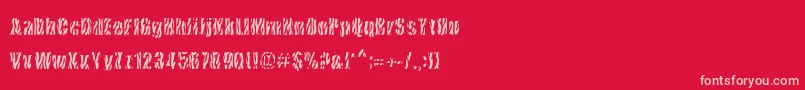 CowsInTheU.S.-Schriftart – Rosa Schriften auf rotem Hintergrund