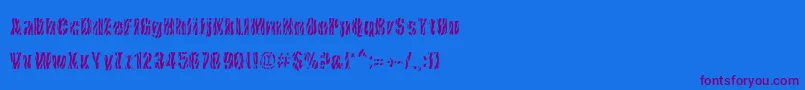 CowsInTheU.S.-Schriftart – Violette Schriften auf blauem Hintergrund