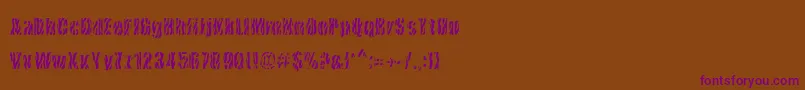 CowsInTheU.S.-Schriftart – Violette Schriften auf braunem Hintergrund