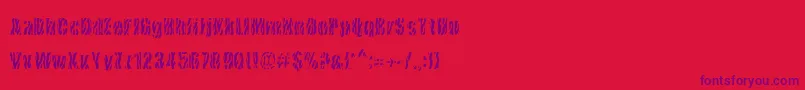 Czcionka CowsInTheU.S. – fioletowe czcionki na czerwonym tle