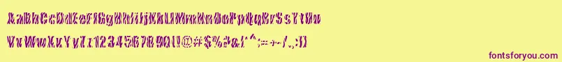 CowsInTheU.S.-Schriftart – Violette Schriften auf gelbem Hintergrund