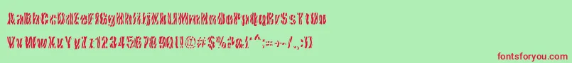 CowsInTheU.S.-fontti – punaiset fontit vihreällä taustalla