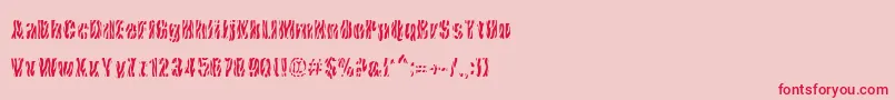 CowsInTheU.S.-Schriftart – Rote Schriften auf rosa Hintergrund