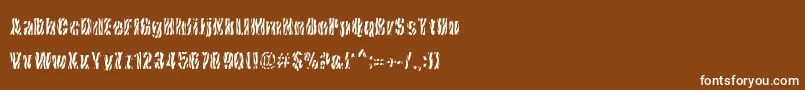 CowsInTheU.S.-fontti – valkoiset fontit ruskealla taustalla