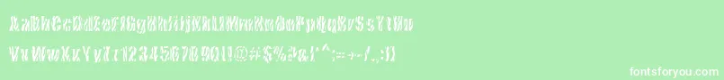 フォントCowsInTheU.S. – 緑の背景に白い文字