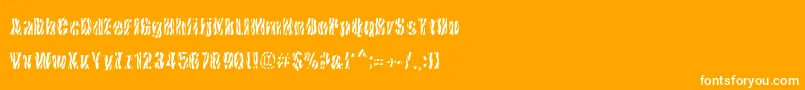 Шрифт CowsInTheU.S. – белые шрифты на оранжевом фоне