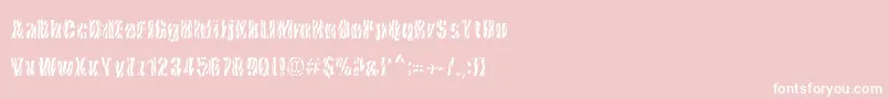CowsInTheU.S.-fontti – valkoiset fontit vaaleanpunaisella taustalla