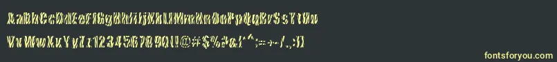 CowsInTheU.S.-Schriftart – Gelbe Schriften auf schwarzem Hintergrund