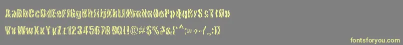 CowsInTheU.S.-Schriftart – Gelbe Schriften auf grauem Hintergrund