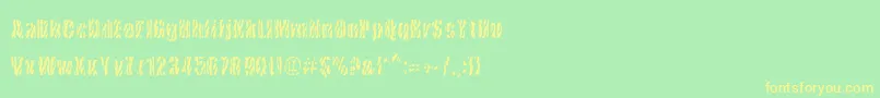 CowsInTheU.S.-fontti – keltaiset fontit vihreällä taustalla