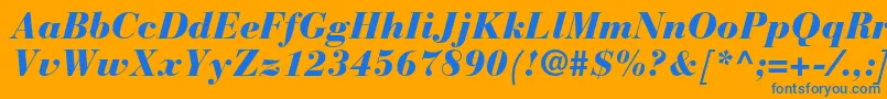 BauerbodonistdBlackitalic Font – Blue Fonts on Orange Background