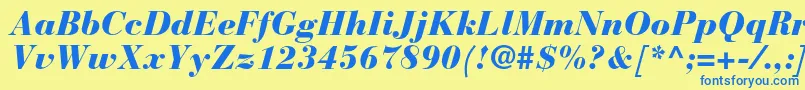 BauerbodonistdBlackitalic Font – Blue Fonts on Yellow Background