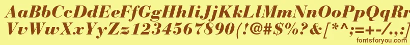 Шрифт BauerbodonistdBlackitalic – коричневые шрифты на жёлтом фоне