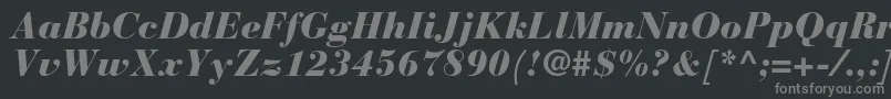 フォントBauerbodonistdBlackitalic – 黒い背景に灰色の文字