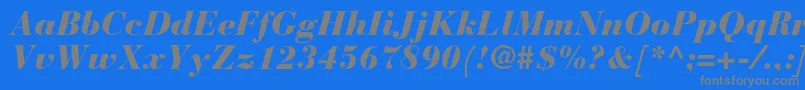 Więcej informacji o czcionce BauerbodonistdBlackitalic Czcionka BauerbodonistdBlackitalic – szare czcionki na niebieskim tle