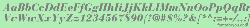 Fonte BauerbodonistdBlackitalic – fontes cinzas em um fundo verde