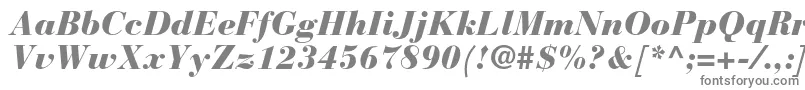 フォントBauerbodonistdBlackitalic – 白い背景に灰色の文字