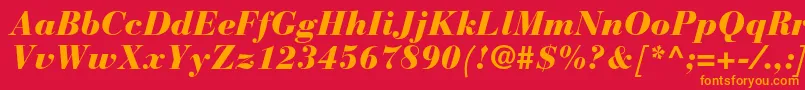 BauerbodonistdBlackitalic Font – Orange Fonts on Red Background