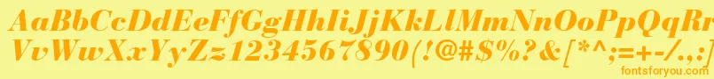 BauerbodonistdBlackitalic Font – Orange Fonts on Yellow Background
