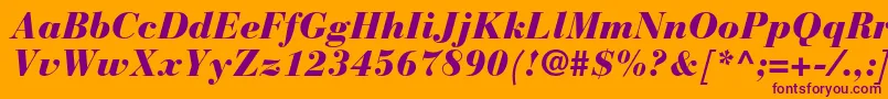 BauerbodonistdBlackitalic Font – Purple Fonts on Orange Background