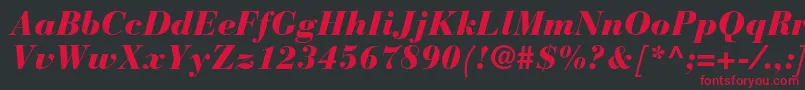 BauerbodonistdBlackitalic Font – Red Fonts on Black Background