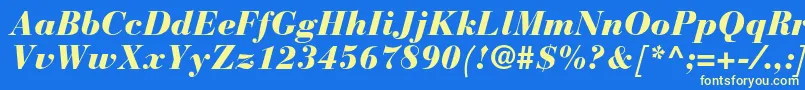 BauerbodonistdBlackitalic Font – Yellow Fonts on Blue Background