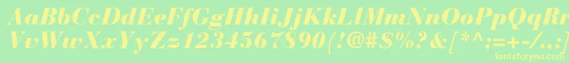 BauerbodonistdBlackitalic Font – Yellow Fonts on Green Background