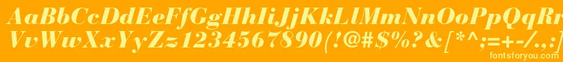 BauerbodonistdBlackitalic Font – Yellow Fonts on Orange Background