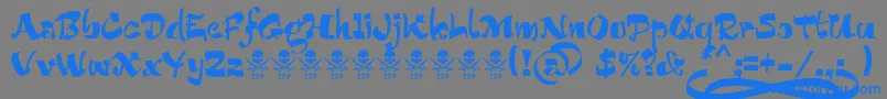 Lisätietoja BucaneraFontFfp-fontista BucaneraFontFfp-fontti – siniset fontit harmaalla taustalla