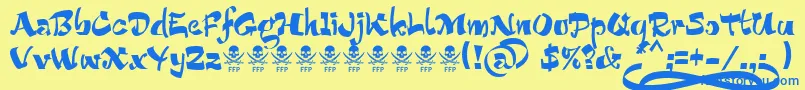 BucaneraFontFfp Font – Blue Fonts on Yellow Background