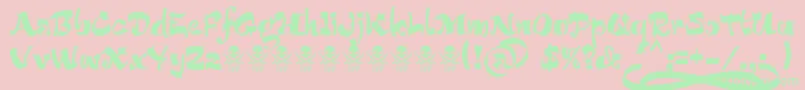 Saiba mais sobre a fonte BucaneraFontFfp Fonte BucaneraFontFfp – fontes verdes em um fundo rosa