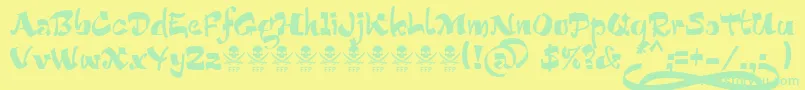 Шрифт BucaneraFontFfp – зелёные шрифты на жёлтом фоне