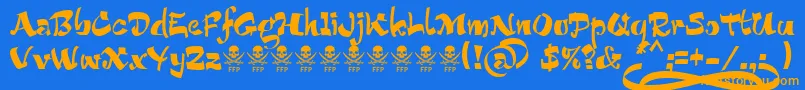More about BucaneraFontFfp Font BucaneraFontFfp Font – Orange Fonts on Blue Background