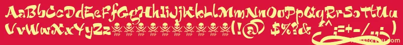 BucaneraFontFfp Font – Yellow Fonts on Red Background