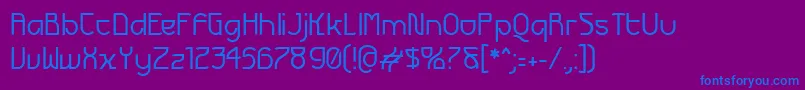 フォントFuturex – 紫色の背景に青い文字
