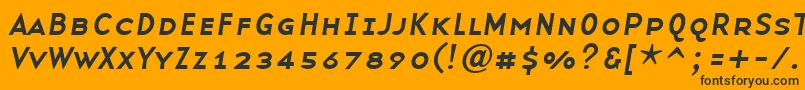 BaseninesmallcapsItalic Font – Black Fonts on Orange Background
