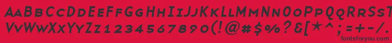 BaseninesmallcapsItalic Font – Black Fonts on Red Background
