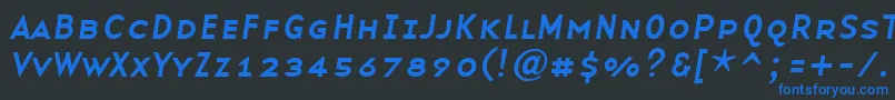 BaseninesmallcapsItalic Font – Blue Fonts on Black Background