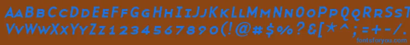 BaseninesmallcapsItalic Font – Blue Fonts on Brown Background