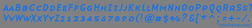BaseninesmallcapsItalic Font – Blue Fonts on Gray Background