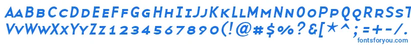 BaseninesmallcapsItalic Font – Blue Fonts on White Background