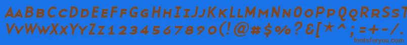 BaseninesmallcapsItalic Font – Brown Fonts on Blue Background