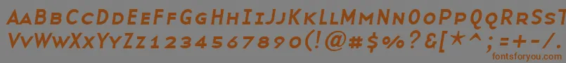 BaseninesmallcapsItalic Font – Brown Fonts on Gray Background