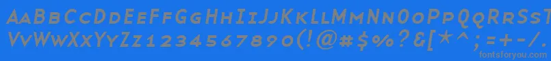 BaseninesmallcapsItalic Font – Gray Fonts on Blue Background