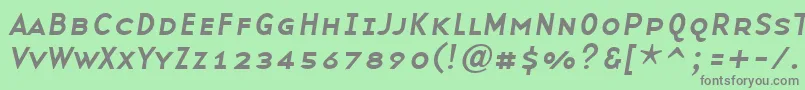BaseninesmallcapsItalic Font – Gray Fonts on Green Background