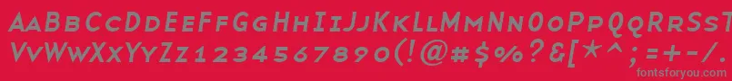 BaseninesmallcapsItalic Font – Gray Fonts on Red Background